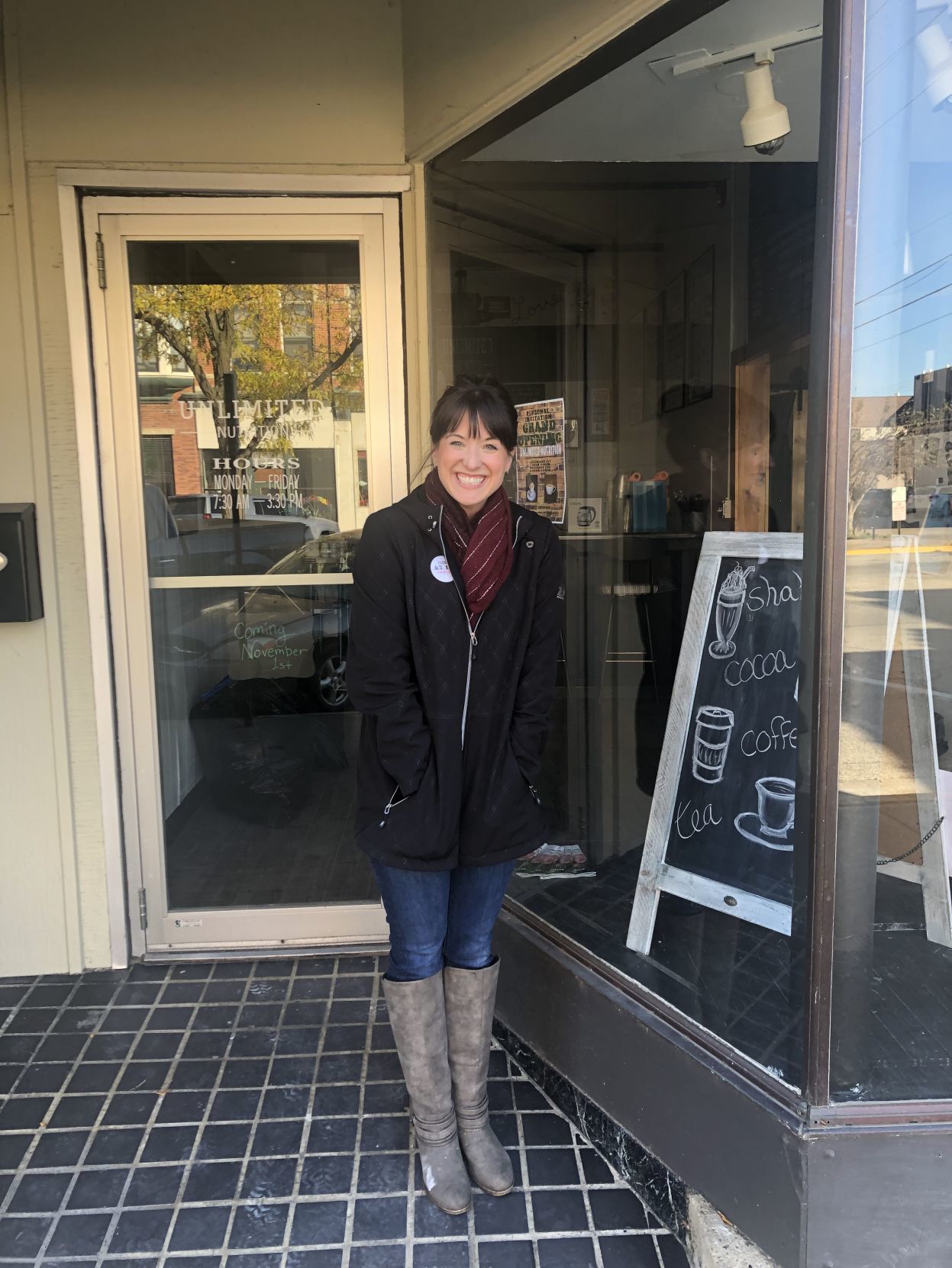 Tiffany Jensen outside of Unlimited Nutrition